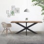 Esstisch mit schwarzem ML-Design Tischgestell Spider im X-Design. Kreuzgestell aus Metall.