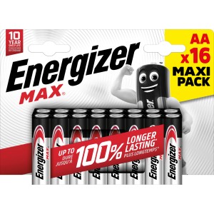 Energizer Max AA Mignon Batterien, 16er Pack. Alkaline Batterien für Geräte des täglichen Gebrauchs.