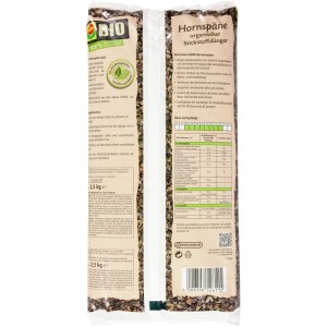 Compo Bio Hornspäne 2,5kg Packung, organischer Stickstoffdünger für den Garten.