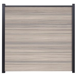 T&J Zaunset Tjörn, amethystgrau, mit 7 Lamellen. Sichtschutzzaun für Garten und Terrasse.