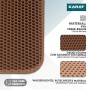 Braune KARAT Katzenstreumatte Charly mit Wabendesign, abwaschbar, 76x61 cm.