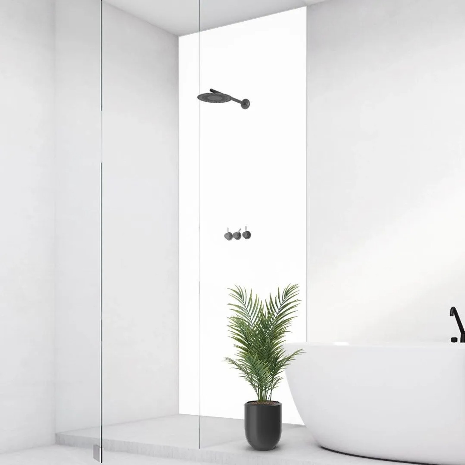 Walllux Duschrückwand Weiss Alu-Verbund 3 mm 125 x 255 cm_2