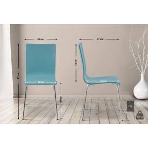 DELUKE Besucherstuhl TUNIS Holz Hellblau 43x47x87cm Konferenzstuhl Wartezimmerstuhl Bürostuhl