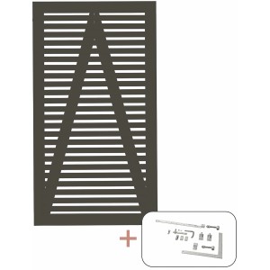 Einzeltor Tokyo, Nadelholz umbragrau, 100x180cm, mit Beschlägen. Gartentor im japanischen Design.