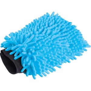 Blauer Reinigungshandschuh aus Chenille-Faser für die Oberflächenreinigung.