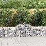 Gabionen-Set mit Hochbogen, 40 Stück, gefüllt mit Steinen als dekorativer Sichtschutz im Garten.