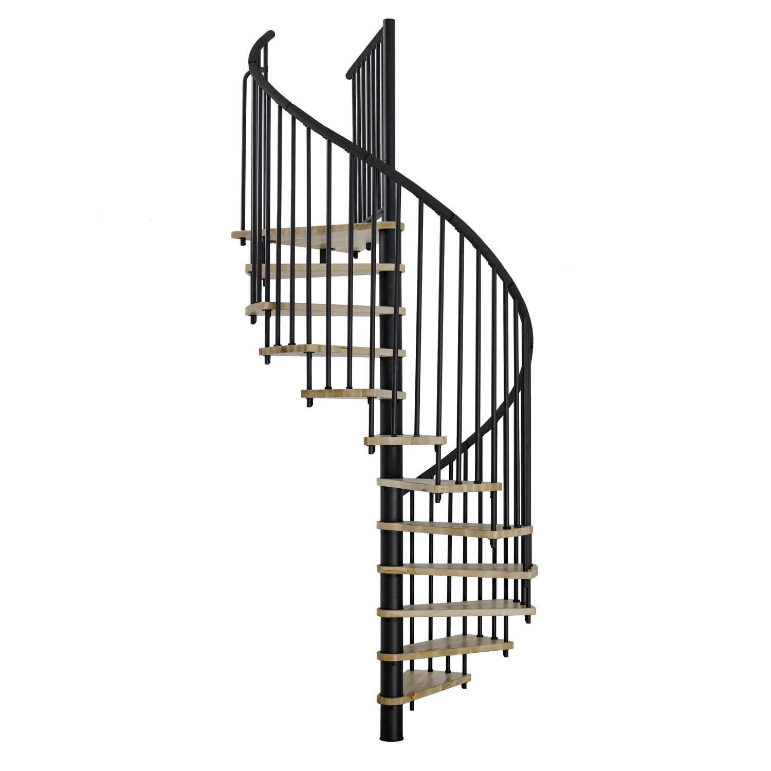 Minka Spindeltreppe Spiral Effect Ø 120 cm Eiche Schwarz günstig online kaufen