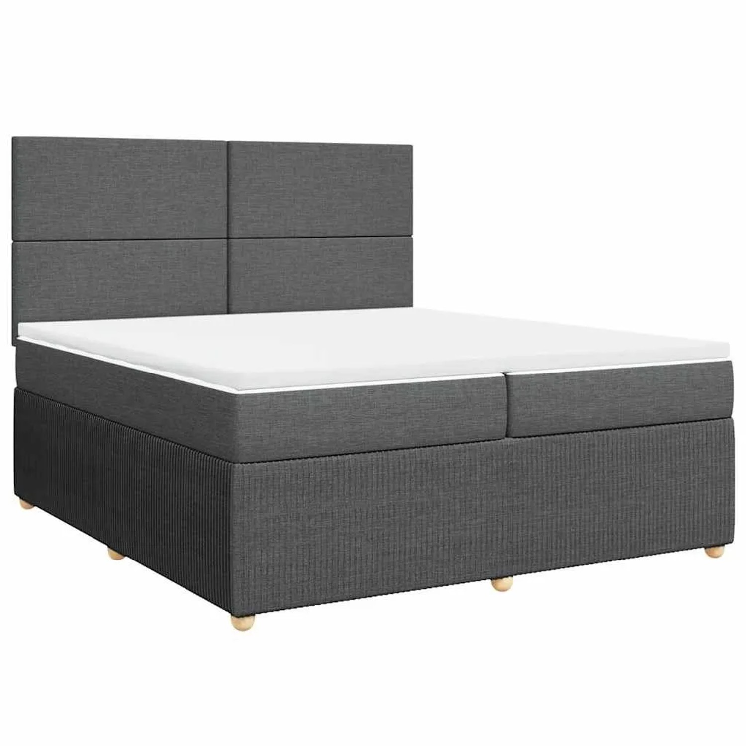 vidaXL Boxspringbett mit Matratze Dunkelgrau 200x200 cm Stoff 3292157