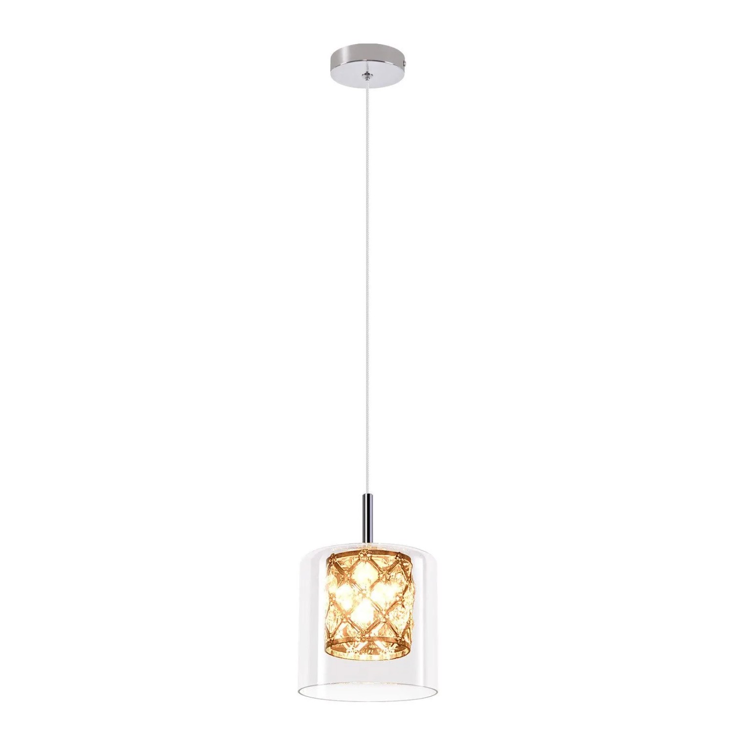 ZMH Pendelleuchte 1 flammig Modern Kristall Glas 120cm Höhenverstellbar G9 Hängeleuchte für Esszimmer Schlafzimmer Bar
