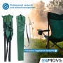 24Move Campingstuhl, Faltstuhl in Grün mit Getränkehalter und Tragetasche. Ideal für Outdoor & Angeln.