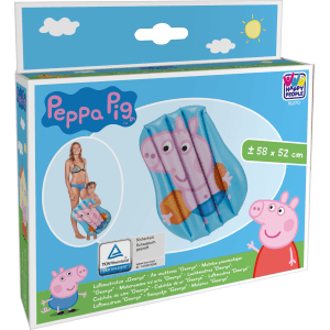 Verpackung der Peppa Pig Kindermatratze George, 58x52 cm. Luftmatratze mit George Motiv.