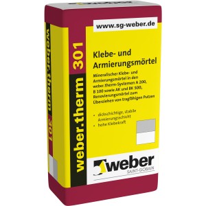 Sack weber.therm 301 Klebe- und Armierungsmörtel, mineralisch, 30 kg für Vollwärmeschutz-Systeme.