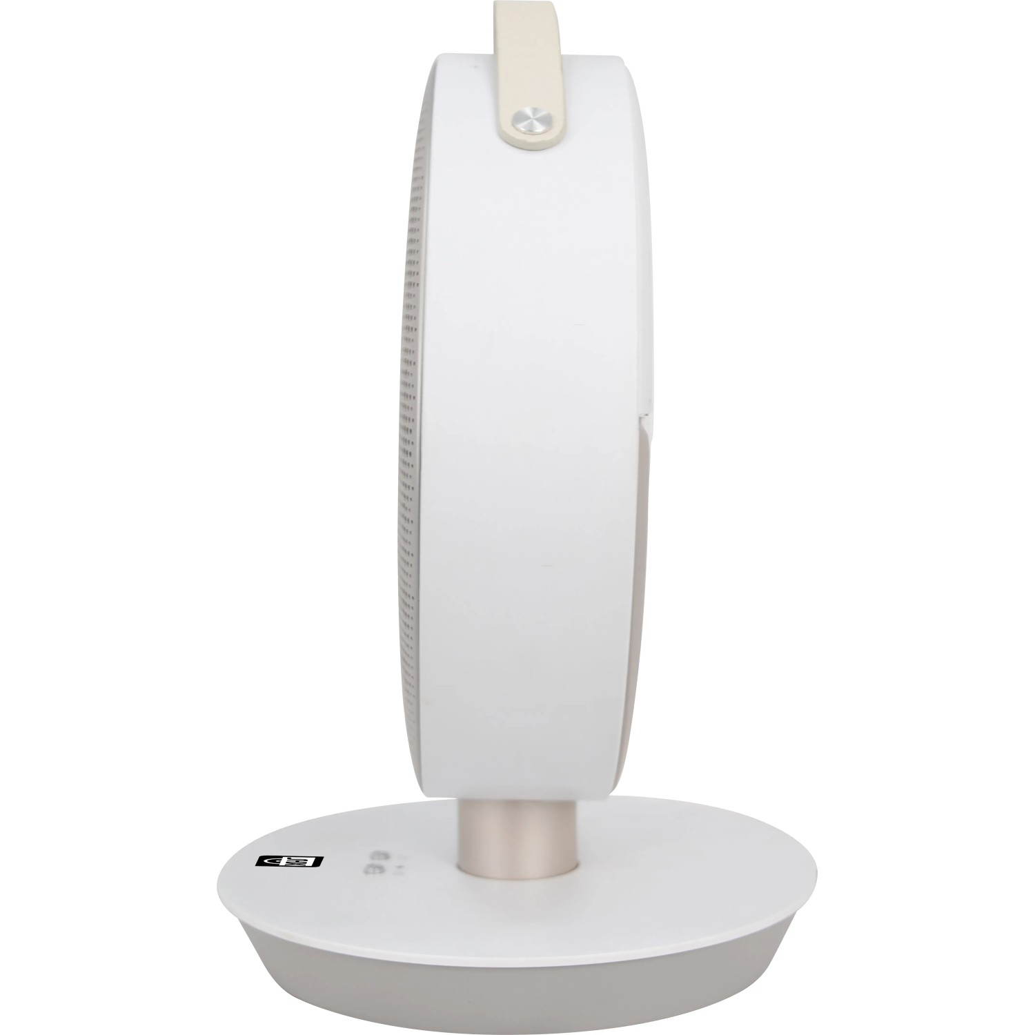 Weißer PTC-Heizlüfter mit Tragegriff, 2200 W, für elektrische Heizgeräte.