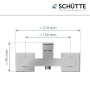Schütte Duscharmatur Tokyo II Chrom, Aufsicht mit Maßangaben.