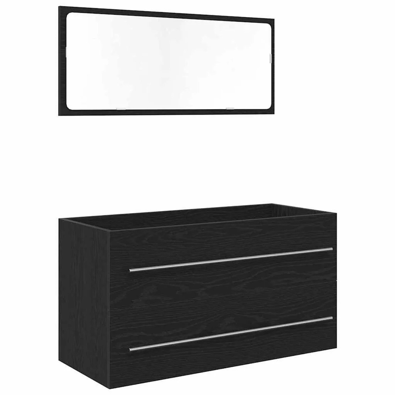 vidaXL Waschbecken-Schrank Schwarz Eichen-Optik 90 x 45 x 1.5 cm 862569