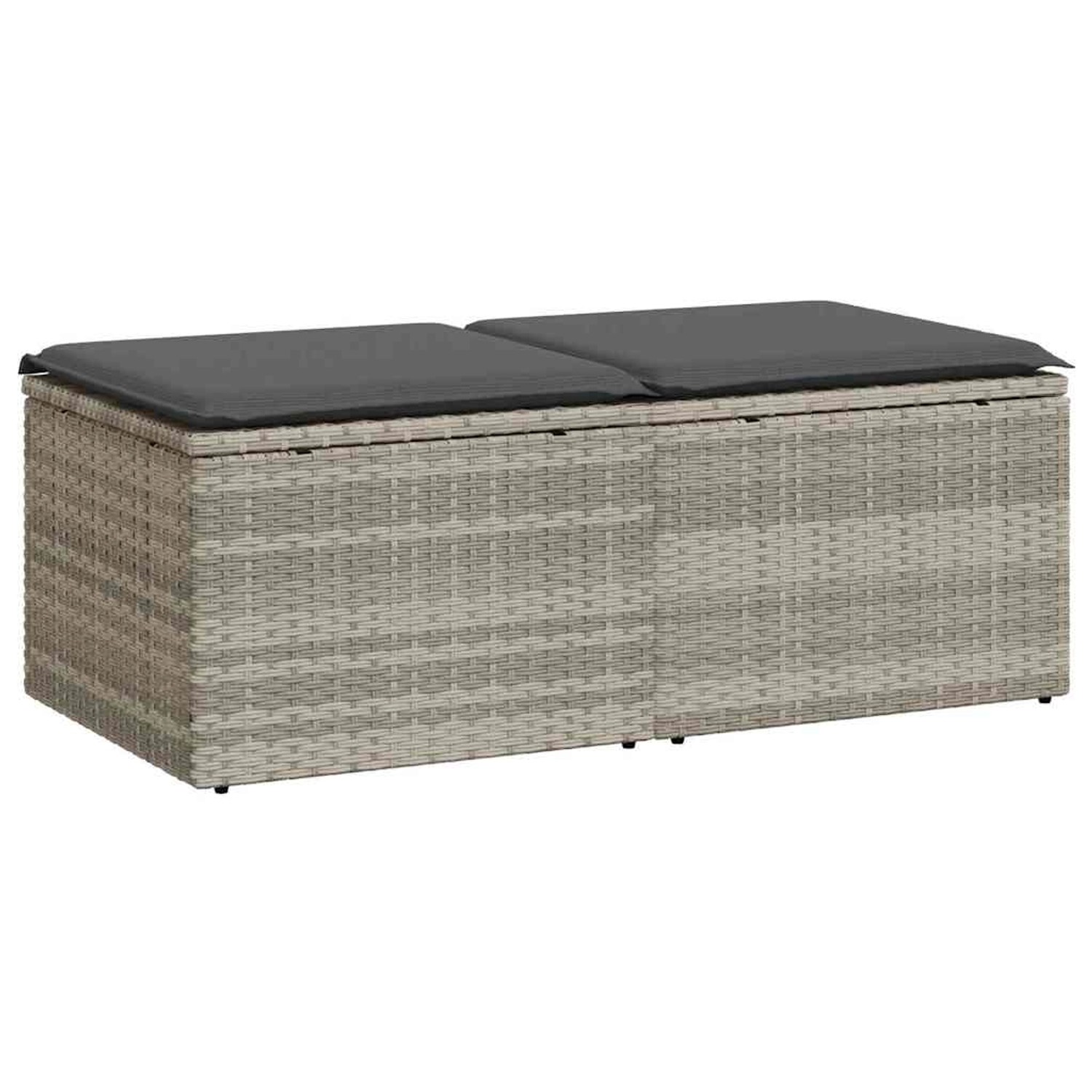 vidaXL 2-Tlg Garten-Sofagarnitur mit Kissen Hellgrau Poly Rattan 3328665 günstig online kaufen