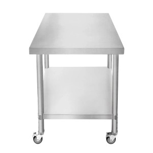 Edelstahl Arbeitstisch (76x90x86cm) mit Rollen und Ablage für Küche & Gastronomie.