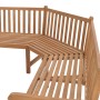 Eck-Gartenbank aus Teakholz, 185x185 cm, mit Lattenmuster für Sitzkomfort. Ideal für den Garten.