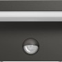 Moderne Philips myGarden Bustan LED-Außenwandleuchte mit Bewegungsmelder in Grau.
