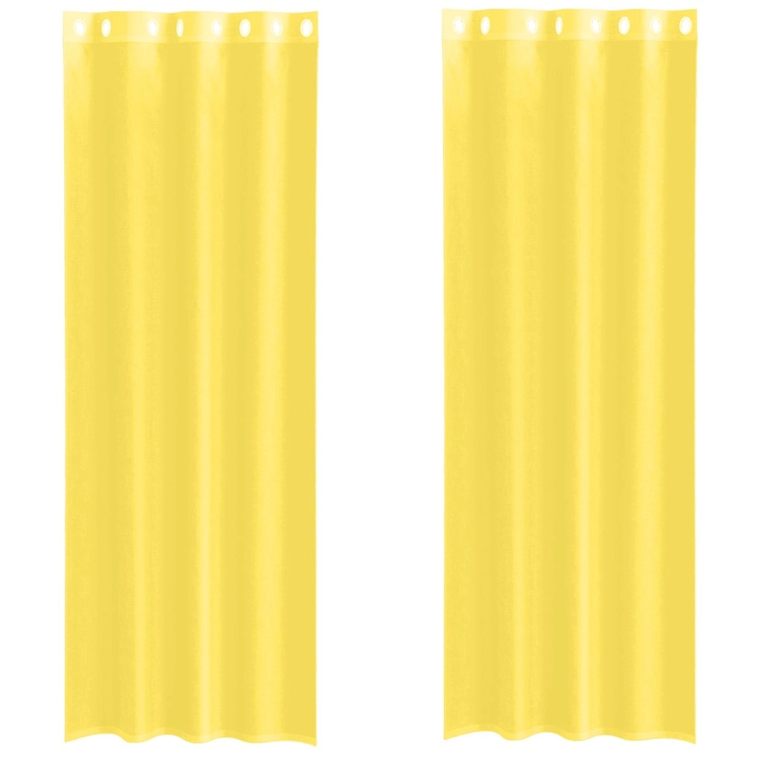 vidaXL Voile Vorhänge mit Ösen 2 Stk Gelb 4102135 günstig online kaufen