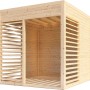 Bertilo Pavillon Garten-Lounge aus Holz, 234x226 cm, naturbelassen mit Lamellen.