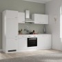 Weiße Flex-Well Classic Küchenzeile Wito 270 cm mit E-Geräten und Spüle.