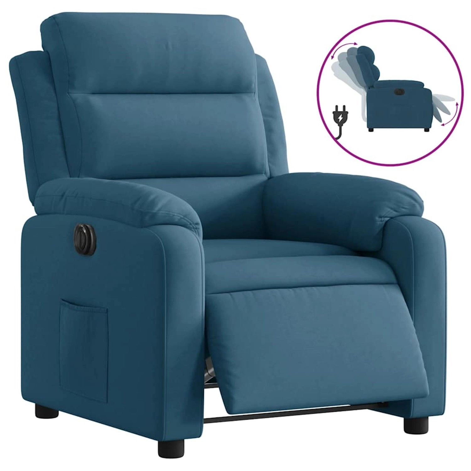 vidaXL Relaxsessel Elektrisch Blau Samt 3205080 günstig online kaufen