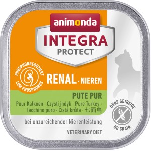 Integra Protect Spezialfutter Niere Pute, getreidefreies Katzenfutter für Nierenerkrankungen.