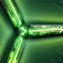 Govee Gaming-Wandleuchten 4+1 H6063 mit grünem Cyberpunk-Design.