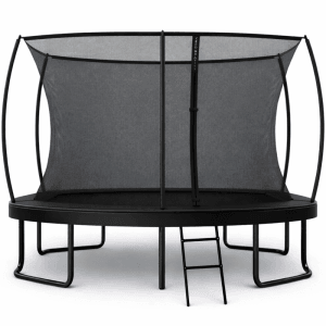 Zero Gravity Outdoor Trampolin 366x244cm TÜV GS Smartes Klappnetz mit Leiter und Bodenanker