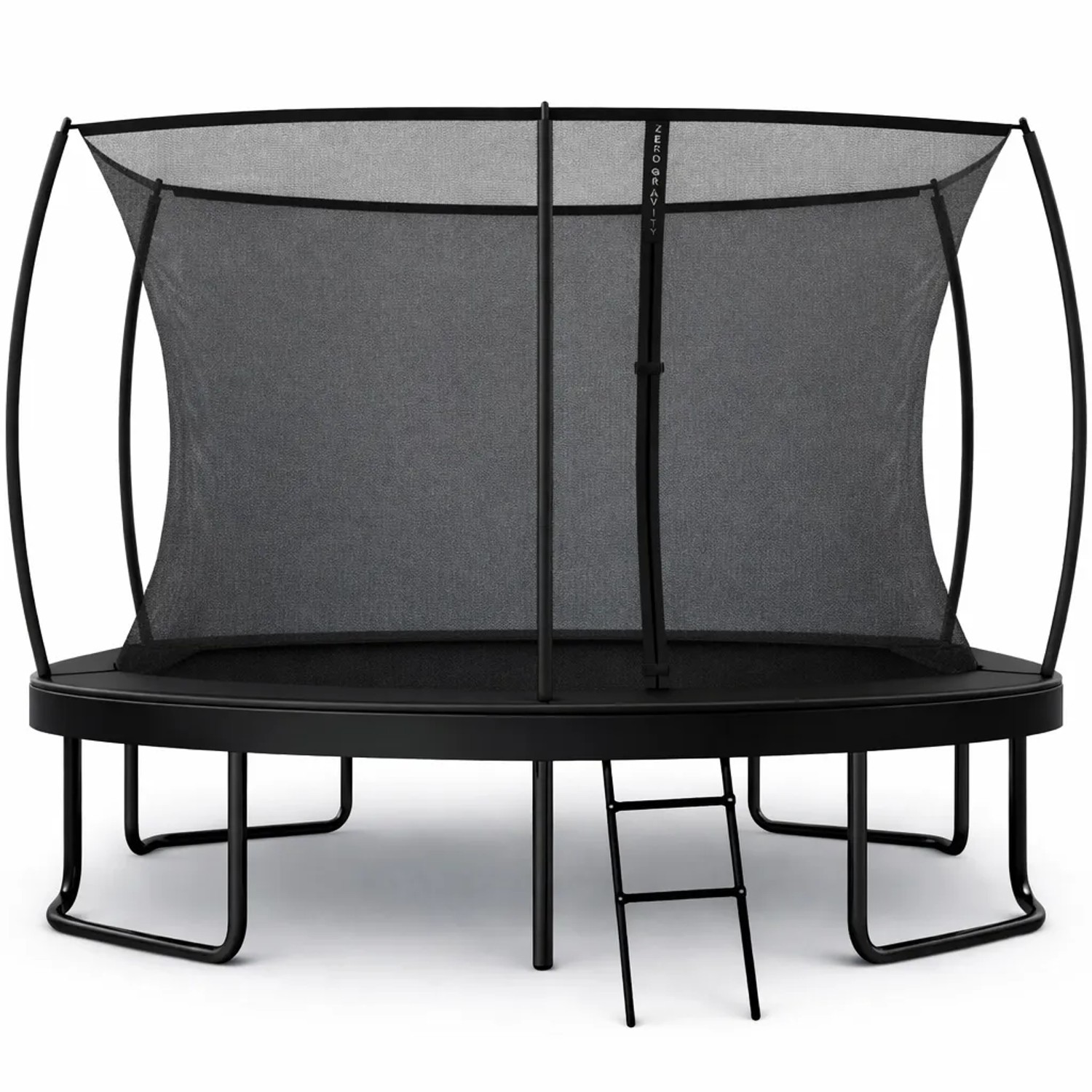 Zero Gravity Trampolin ø 366x244 cm - TÜV GS - Smartes Klappnetz - Inkl. Leiter & Bodenanker - Oval