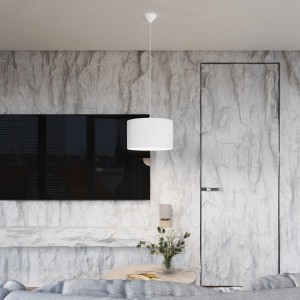 Weiße Sollux Lighting Hängeleuchte Nova 40, Stoff/PVC, für Wohnzimmer & Esszimmer.