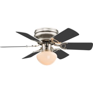 GLOBO Deckenventilator Ugo, 76 cm, weiß-graphit, mit Lampe und Zugketten.