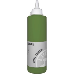 Flasche Lukas Cryl Terzia Acrylfarbe in Saftgrün, 500ml, für Künstlerbedarf.