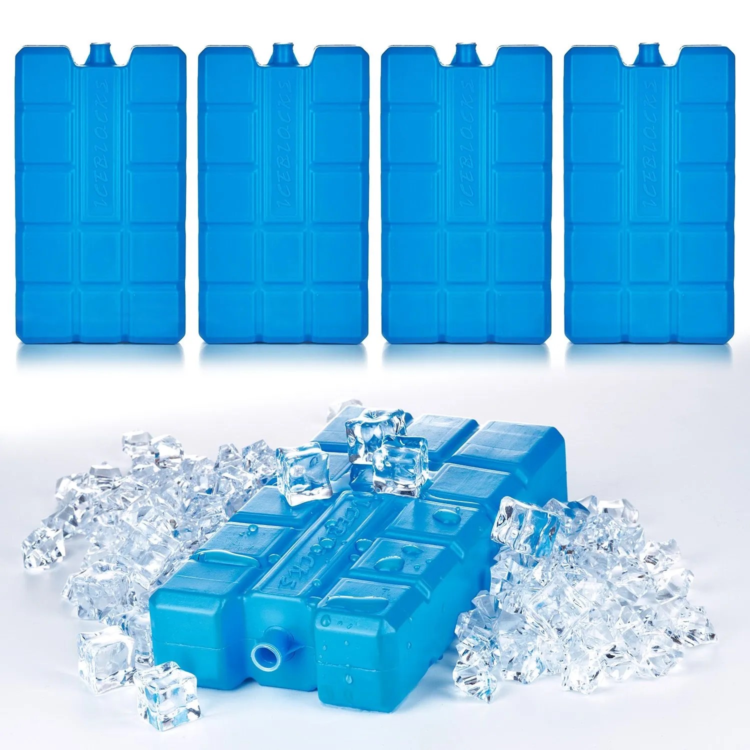 BigDean 4er Set Kühlakkus Je 200ml 12h Lange Kühlung Perfekt Für Kühltasche & Kühlbox 15 X 8 X 2 Cm Kühlelemente Kühlpacks Kühlpads Made