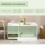 Weißer PawHut Katzenschrank mit Magnettür, als Beistelltisch und Versteck für Katzentoilette oder Katzenbett.