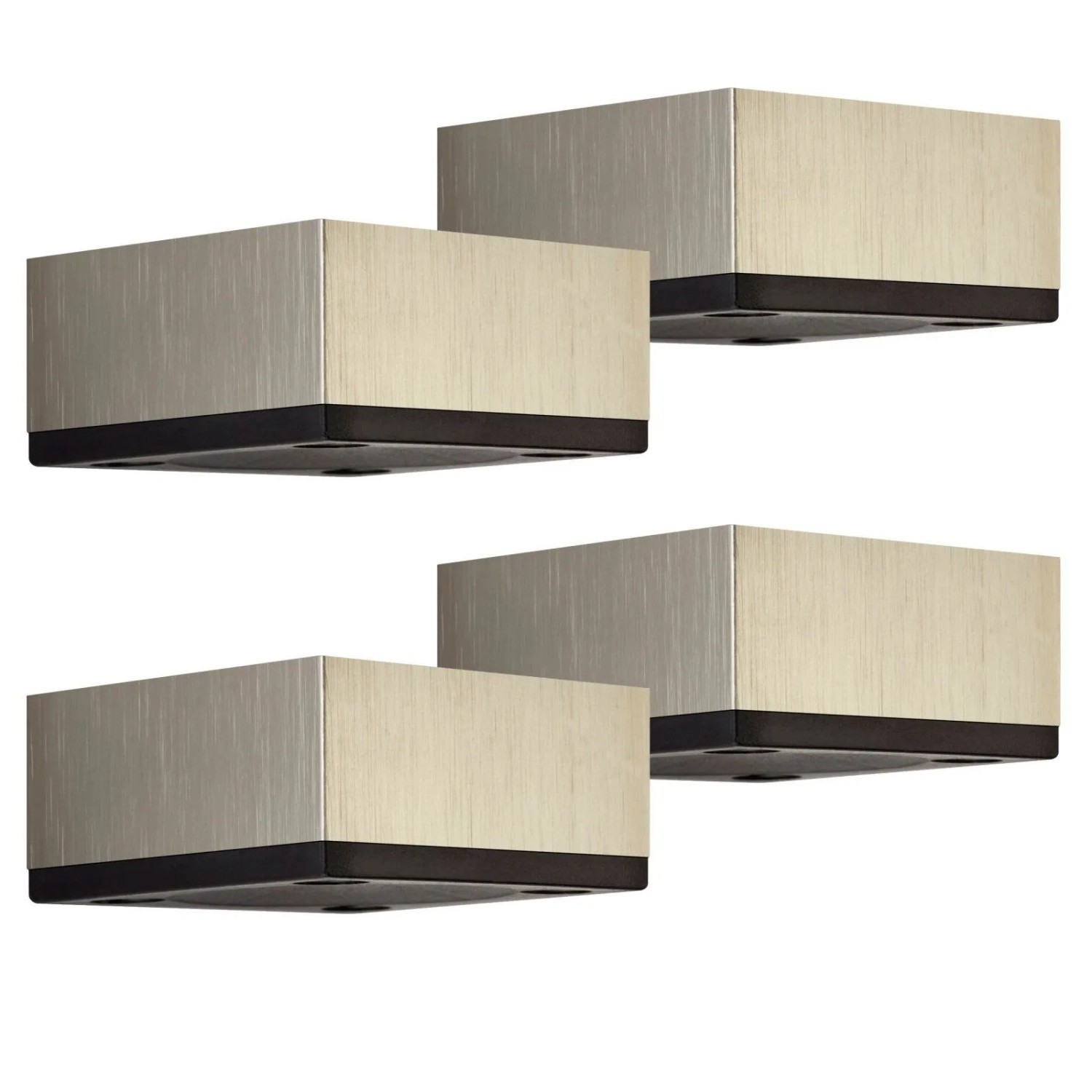 SOTECH 4er Set Möbelfüße MOTEL 65 x 65 mm Höhe 30 mm Edelstahloptik