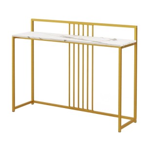 Costway Konsolentisch in Gold/Weiß, 120 cm breit. Beistelltisch für Wohnzimmer.
