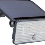 Schwarze LED-Solar Wandleuchte mit PIR Sensor, 8W, 1000lm für den Außenbereich.