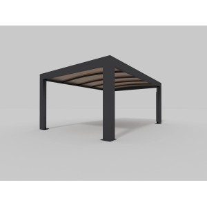 Allview CUBUS Einzelcarport in Grauschwarz (RAL 7021) mit Polycarbonat-Dach.