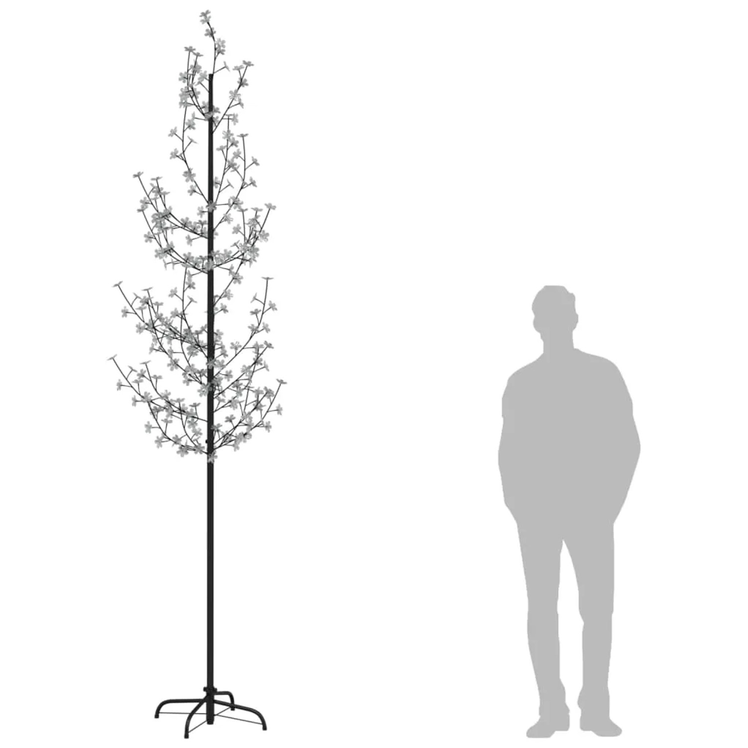 vidaXL LED-Baum mit Kirschblüten, warmweiß, 300cm hoch. Dekoration für Innen und Außen.