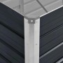 Detailaufnahme: Anthrazitfarbenes furnicato Metall-Hochbeet, Ecke mit Schrauben.