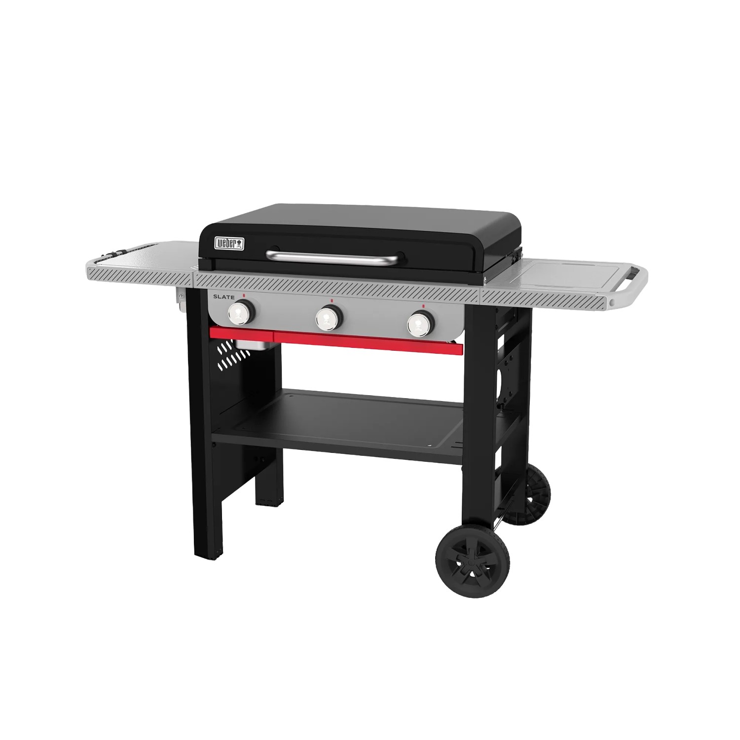 Weber Gasgrill Slate GPD Premium Plancha 71 cm, Grillwagen mit 3 Brennern und Ablagetisch.