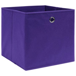 vidaXL Aufbewahrungsboxen 10 Stk Lila 32x32x32 cm Stoff 288355