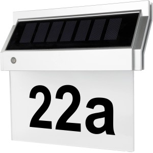 REV Ritter Solar-Hausnummerleuchte Quattroline mit LED, silber-schwarz, Hausnummer 22a