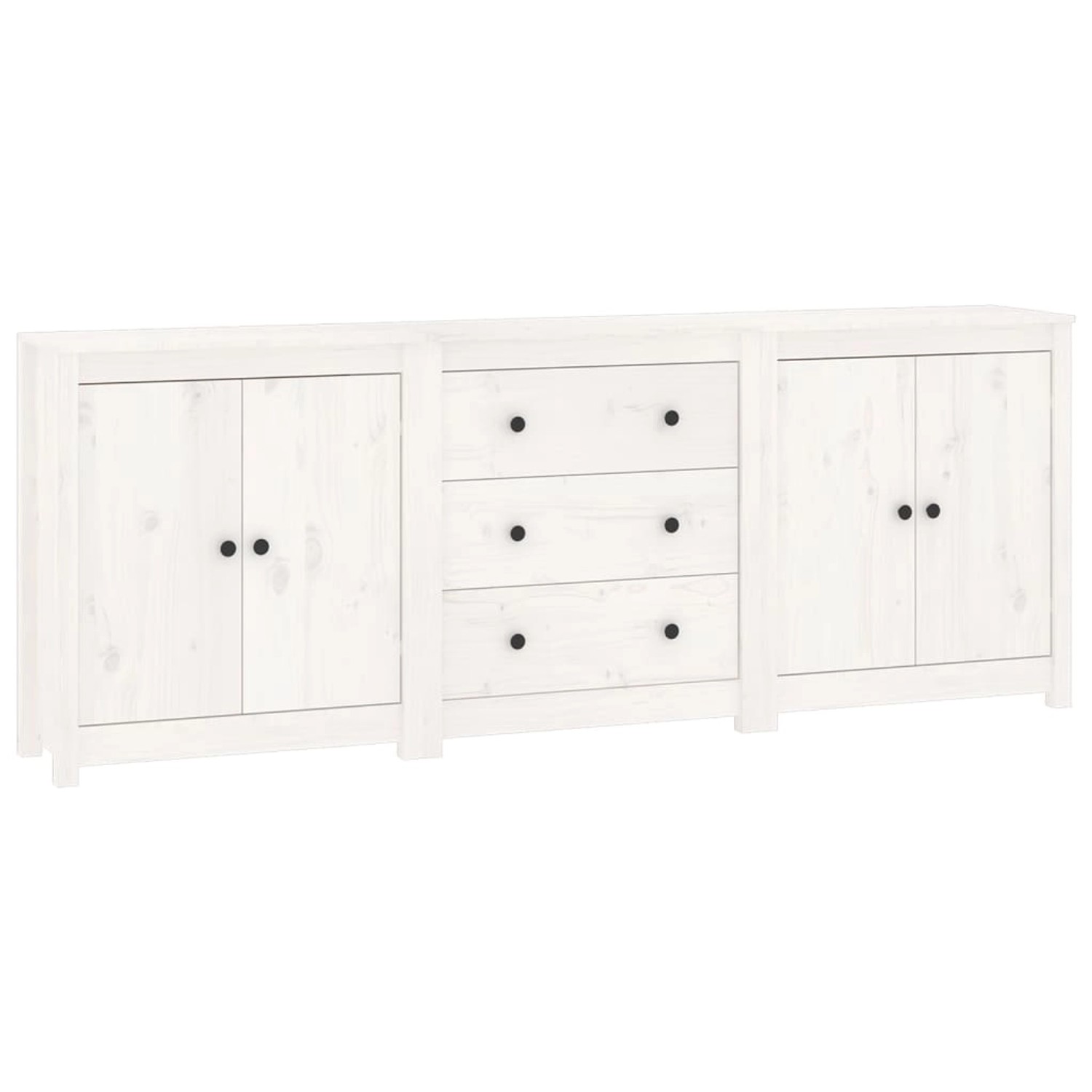 vidaXL Sideboard Weiß 210x35x80 cm Massivholz Kiefer 3114070 günstig online kaufen