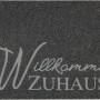 Graue ASTRA Fußmatte „Willkommen Zuhause“ 50x80 cm, Flocky Color Schmutzfangmatte für den Eingangsbereich.
