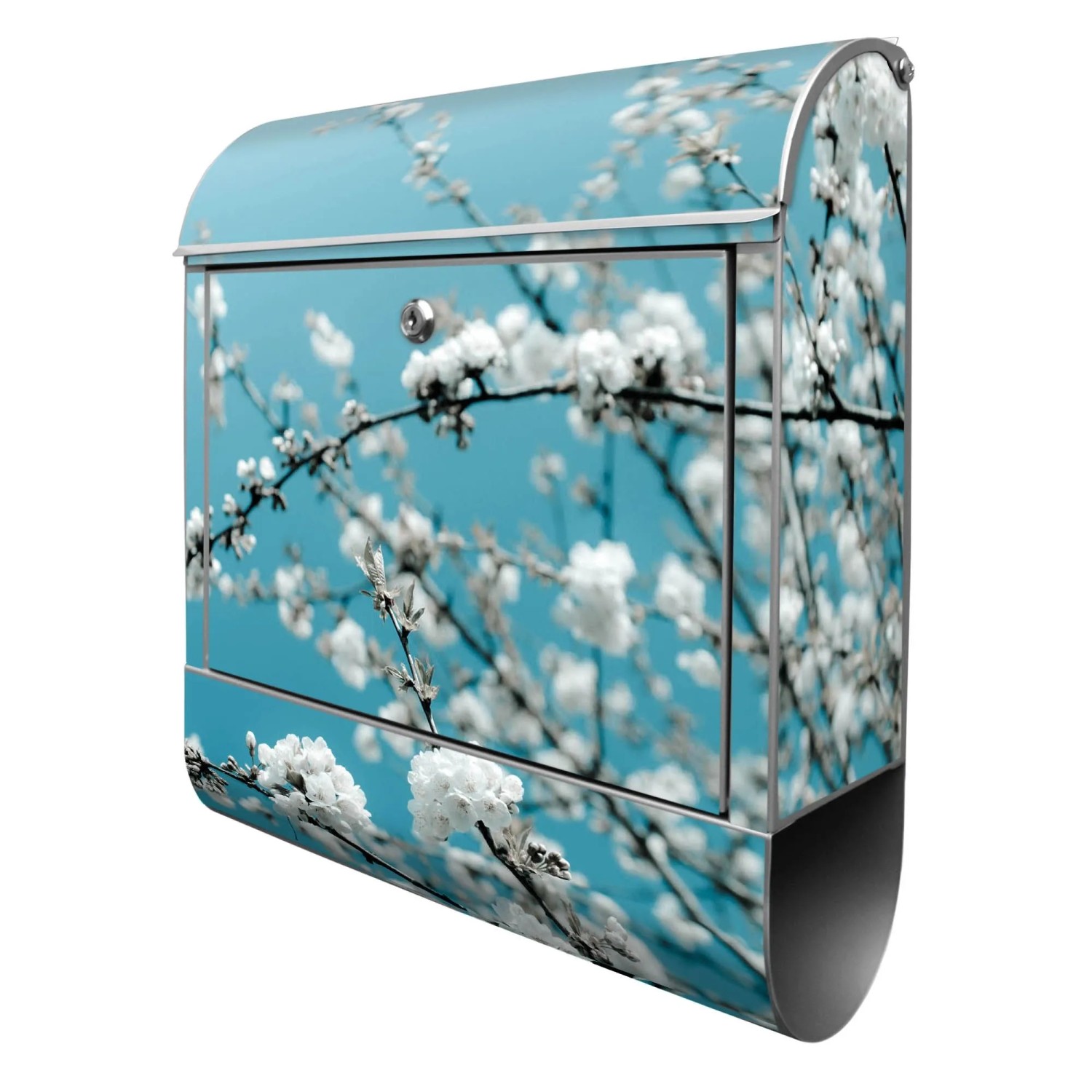 Banjado Design Briefkasten Silber Pulverbeschichtet 39x47x14cm 2 Schlüssel günstig online kaufen