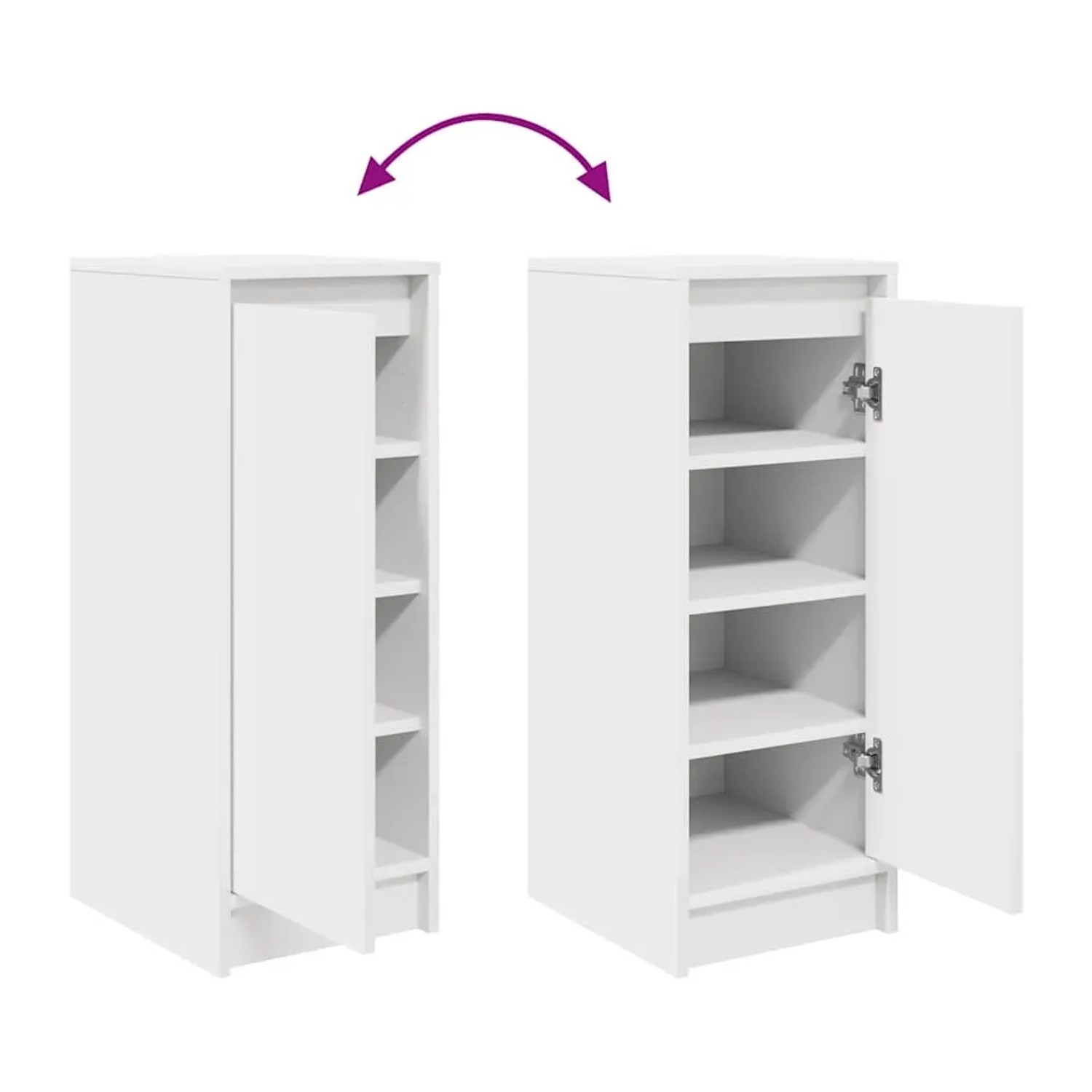 vidaXL Schuhschrank Weiß 29,5x34x76 cm Holzwerkstoff 861859_9