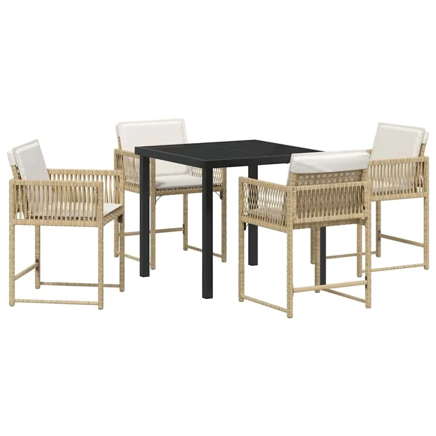 vidaXL Garten Essgruppe 5-Tlg Beige Poly-Rattan 3380757 günstig online kaufen